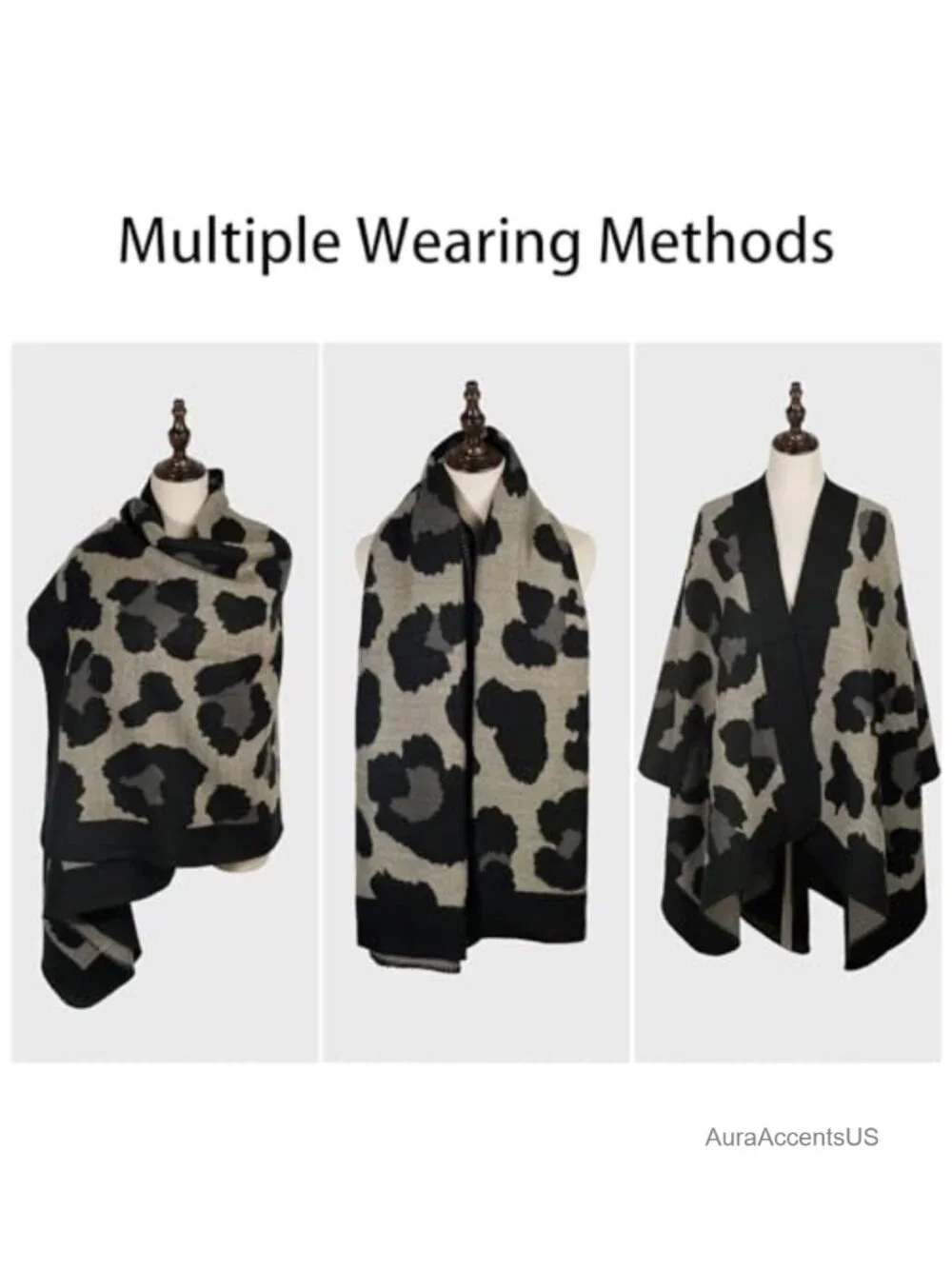Womens Oversized Pashmina Shawl Wrap Artificial Wool Blanket Scarf Winter Warm